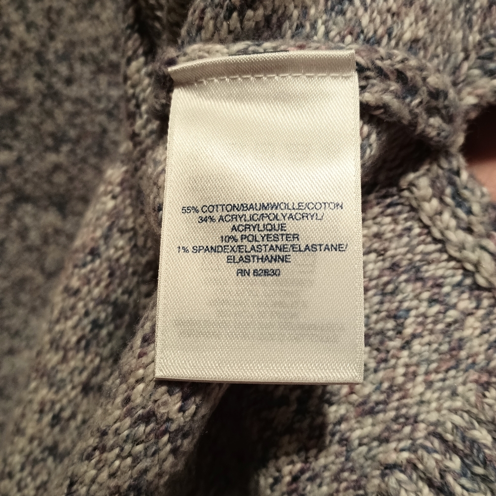 Lands' End Marled Purple Blue Soft Cotton Blend Crewneck Sweater Women Small 6-8 - Picture 4 of 8